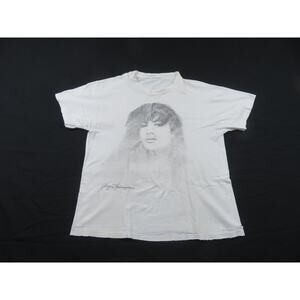 Jany Sadneys? Self Portrait Stenciled Art Picture White T-shirt Sz L 1980s